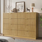 MAISONARIA Dresser for Bedroom, 8 Drawer Double Dresser, Modern Chest of Drawers for Bedroom, Living Room, Entryway and Closet, 15.7" D x 55" W x 37.4" H, Natural by MAISONARIA