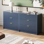 MAISONARIA Fluted Dresser for Bedroom, 32 Inch Wide Nightstand with Large Drawer, 3 Drawer End Table for Bedroom, Living Rooms, Offices, and Entryways, Navy Blue - Image 5