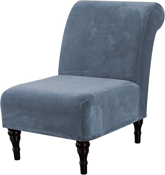 H.VERSAILTEX Armless Accent Chair Covers Thick Velvet Armless Chair Slipcovers by HVERSAILTEX