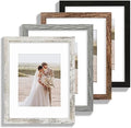 Hongkee 11x14 Picture Frame Set of 4, Made of Glass and Multicolour Wooden Frame, Display 8x10 Pictures with Mat or 11 x 14 Posters without Mat for Wall Mounting, Gallery Photo Frames by Hongkee