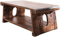 Solid Wood Vintage Folding Japanese Tea Table, Foldable Low Table, 2-Tier by Unknown