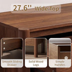 CHUWELL 27.6" Wide Walnut 3 Drawer Dresser for Bedroom with Solid Wood Legs - Image 3