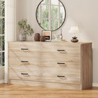 Bigbiglife Dresser for Bedroom, 6 Drawer Double Dresser, Modern Chest of Drawers with Deep Drawers, TV Stand Large Storage Organizer for Living Room, Closet (Light Oak) - Image 2