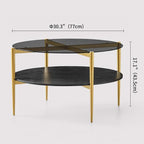 LumFurn Round Coffee Table for Living Room, Mid-Century Modern Design, D30 x H17 - Image 2