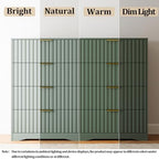 8 Drawer Dresser and Nightstand Sets for Bedroom, Modern Fluted 3 Pcs Bedroom Dresser Furniture Sets, Wood Chest of Drawers and Nightstand Set of 2 with Metal Handles, Green - Image 6