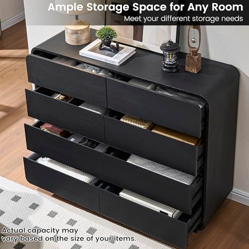 Standifurno Black Dresser with 8 Drawers, Modern Chest of Drawers with Deep Drawers, Big Storage Organizer for Bedroom, Living Room, Hallway, 47’’Wide - Image 4