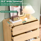 Standifurno Natural 5 Drawer Dresser, Modern Dresser with Storage, Chest Drawers with Wood Grain Texture, Drawers Organizer for Bedroom, Living Room, Hallway. - Image 5