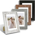 Hongkee 4x6 Picture Frame Set of 4, Made of Real Glass and Multicolour Frame, 4 by 6 Photo for Wall or Tabletop - Display Picture 3.5x5 with Mat or 4x6 Without Mat by Hongkee