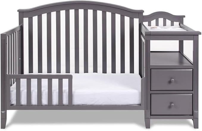 Pemberly Row 4-in-1 Convertible Crib and Changer, Sustainable Gray Pine Wood - Image 6