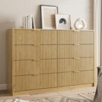 MAISONARIA Dresser for Bedroom, 8 Drawer Double Dresser, Modern Chest of Drawers for Bedroom, Living Room, Entryway and Closet, 15.7" D x 55" W x 37.4" H, Natural - Image 5
