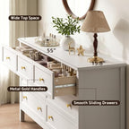 CARPETNAL 55" White Dresser for Bedroom with 7 Drawers & Modern Gold Handle - Image 5