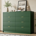 Furniway Green Dresser for Bedroom, Modern Dresser with 8 Drawers and Smooth Slides, Wide Chest of Drawers with Golden Handles for Bedroom, Closet, 15.7" D x 55" W x 37.4" H by Furniway