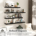 48" Black Floating Shelves 12inch Deep Wall Shelf, Set of 1 - Image 4