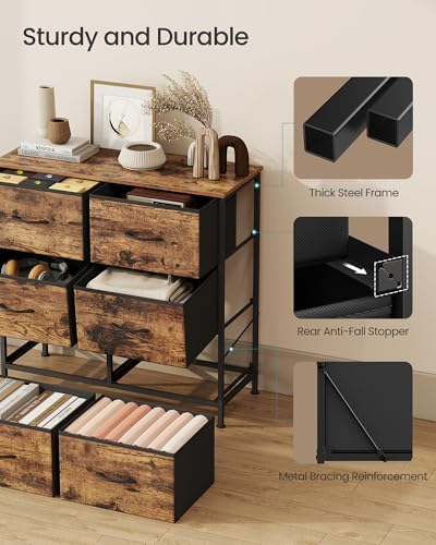 SONGMICS Dresser for Bedroom, Tall Dresser with 6 Fabric Drawers - Image 6