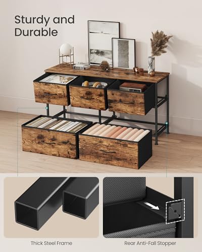 SONGMICS Dresser for Bedroom, Wide Dresser with 5 Fabric Drawers - Image 6