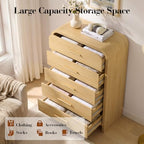 Curved Drawer Dresser for Bedroom with 5 Drawers, 31'' Wide Chest of Drawer - Image 5