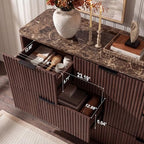 Fluted 7 Drawer Dresser for Bedroom, 54"W Wooden Dressers & Chest of Drawer - Image 5