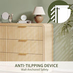 Decofy 55" W Fluted 6-Drawer Dresser for Bedroom,Natural Oak - Image 6