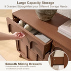 Oak&Sparrow Mid Century Dresser for Bedroom, 9 Drawer Dresser with Arched Front, 63'' Wide Chest of Drawers Wood Storage Organizer for Living Room - Image 4