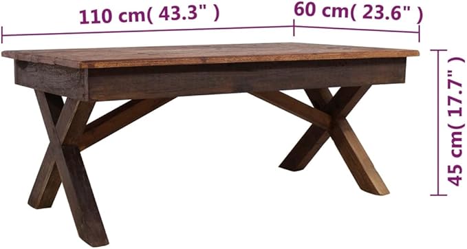 Rustic Farmhouse Coffee Table, Reclaimed Wood Accent Tables, Unique Rectangular - Image 2