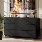 Lulive 6 Drawer Dresser for Bedroom, 55" Wide Chest of Drawers, Black - Image 4