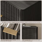 47" Wide Fluted 6 Drawers Dresser for Bedroom,Curved Edge,Black - Image 5