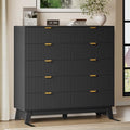 BORNOON 46" Tall Dresser for Bedroom, 10-Drawer Fluted Chest of Drawers, Modern Wood Highboy with Metal Slides and Handles, Anti-Tip Kit, Vertical Clothes Storage Organizer for Apartment, Closet by BORNOON