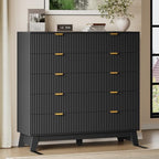 BORNOON 46" Tall Dresser for Bedroom, 10-Drawer Fluted Chest of Drawers, Modern Wood Highboy with Metal Slides and Handles, Anti-Tip Kit, Vertical Clothes Storage Organizer for Apartment, Closet by BORNOON