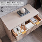 T4TREAM 32" Fluted 3 Drawer Dresser for Bedroom, White Alder - Image 3