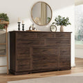 jiteentarou Farmhouse 12 Drawer Dresser for Bedroom,63” Wood Dresser & Chest of Drawers with Power Outlets,Large & Wide Dressers for Bedroom,Tall Storage Dresser Organizer(Rustic Brown) by jiteentarou
