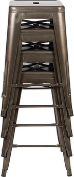 Flash Furniture Lily 24" High Metal Counter-Height, Indoor Bar Stool in Gun - Image 5