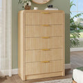 Decofy Fluted 5 Drawers Dresser, 48" Tall Chest of Drawers for Bedroom by Decofy
