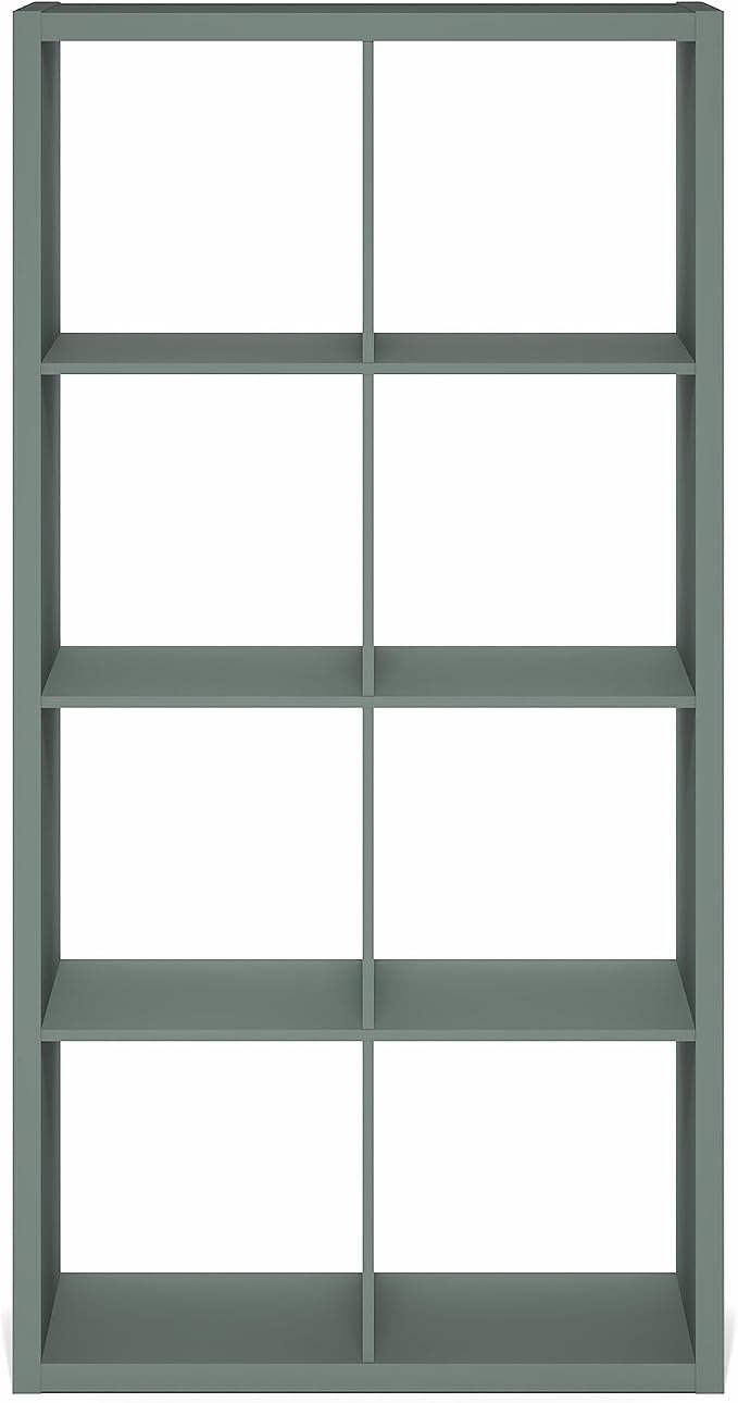 Furinno Cubicle Book Shelf, 8-Cube Bookshelf, Extra Thick Frame Horizontally & - Image 9