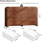 Ieejdn 47.24" Modern Chest of Drawer, 6 Deep Drawers,Clothes Organizer,Large Storage Cabinet for Living Room, Bedroom,Dresser TV Stand, Wood Drawer Organizer for Living Room, Hallway, Brown - Image 2