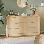 Decofy 55" W Fluted 7-Drawer Dresser for Bedroom, Natural Oak by Decofy