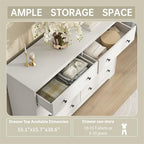 White Dresser for Bedroom, 8 Drawer Dresser with Large Drawers, 51 Inch Wide Wood Chest for Living Room, Hallway - Image 5