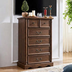 Farmhouse 6 Drawers Dresser, 47" High, Walnut by LegacyAmerhomeDirect