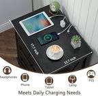 Farmhouse 3 Drawers Dresser for Bedroom,Black Dresser with Charging Station - Image 4