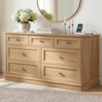 7 Drawers Dresser for Bedroom, 54" Wide Chest of Drawers w/Charging Station by Unknown