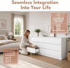 White 9 Drawer Dresser for Bedroom,Modern 59'' Long Dresser with Deep Drawer,Wood Storage Chest of Drawers for Bedroom Living Room,Closet - Image 5