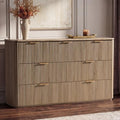 Fluted 7 Drawer Dresser for Bedroom, 54"W Wooden Dressers & Chest of Drawer by DelArk