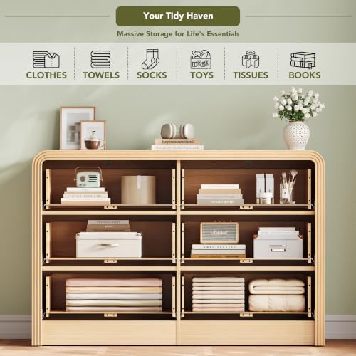 Decofy Fluted 6 Drawers Dresser, 47.2'' Wide Chest of Drawers for Bedroom - Image 5