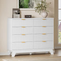 BORNOON Fluted 8 Drawer Tall Dresser, 47.2" Wide Modern Boho Chest of Drawers, Wooden Storage Dresser TV Stand for Bedroom, Living Room, Closet, Hallway, Curved Profile Design by BORNOON