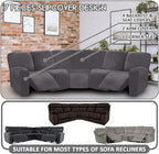 LightInTheBox 7-Piece Velvet Stretch Reclining Couch Covers 5 Seats Corner Sofa - Image 7