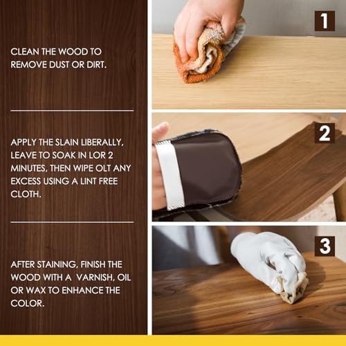 DWIL Water Based Wood Stain - Multiple Finishes, Fast Drying, Indoor and Outdoor Furniture, Wood Paneling, Cabinets and More, Low Odor ＆ Non-Toxic (8.5oz Teak)-with Tools - Image 6