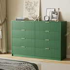 Furniway Green Dresser for Bedroom, Modern Dresser with 8 Drawers and Smooth Slides, Wide Chest of Drawers with Golden Handles for Bedroom, Closet, 15.7" D x 55" W x 37.4" H - Image 4