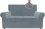 ZNSAYOTX Luxury Velvet Sofa Cover 3 Piece Stretch Loveseat Covers by ZNSAYOTX