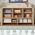 Ieejdn 55.12" Modern Chest of Drawer, 8 Deep Drawers,Clothes Organizer,Large Storage Cabinet for Living Room, Bedroom,Dresser TV Stand, Wood Drawer Organizer for Living Room, Hallway, Oak - Image 3