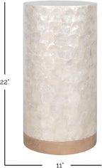 East at Main Capiz Shell Martini Table – White Accent Table, Small Decorative - Image 2