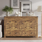 BORNOON 6-Drawer Dresser, Modern Wooden Storage Chest of Drawers, Dresser TV Stand, Wood Drawer Organizer with Metal Handles for Bedroom, Living Room, Hallway - Image 3